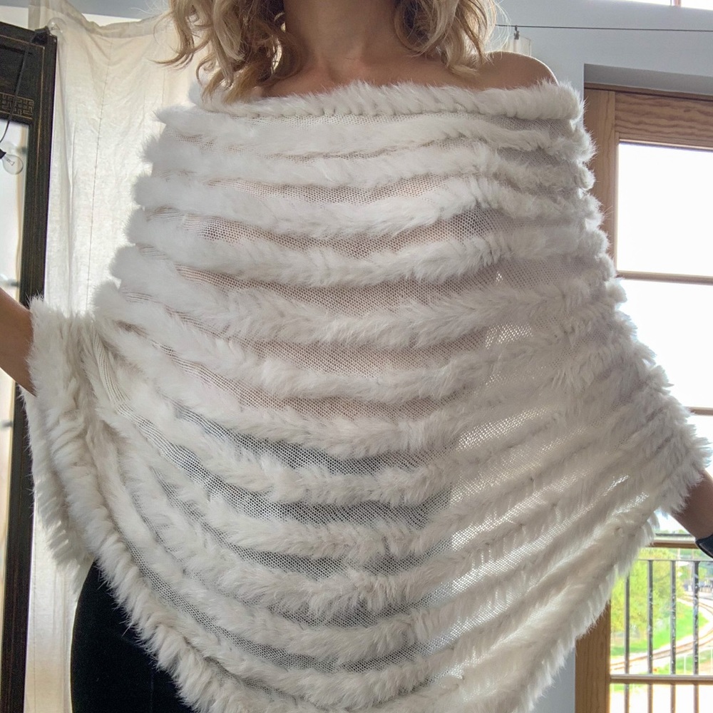 Snow White Rabbit Fur Cape
